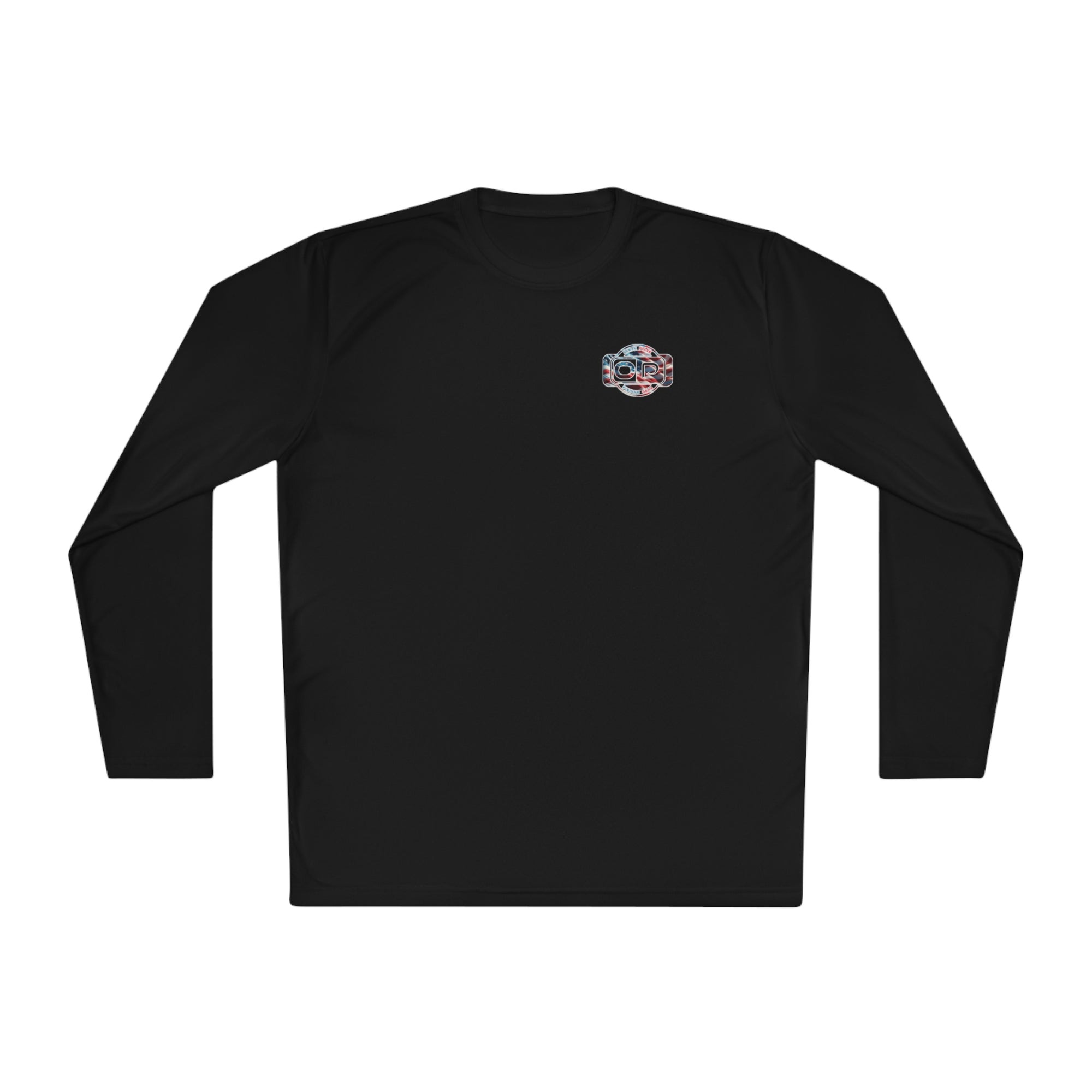 OP American Flag Long Sleeve Performance Fishing Shirt by Ocean Pulse (Black)